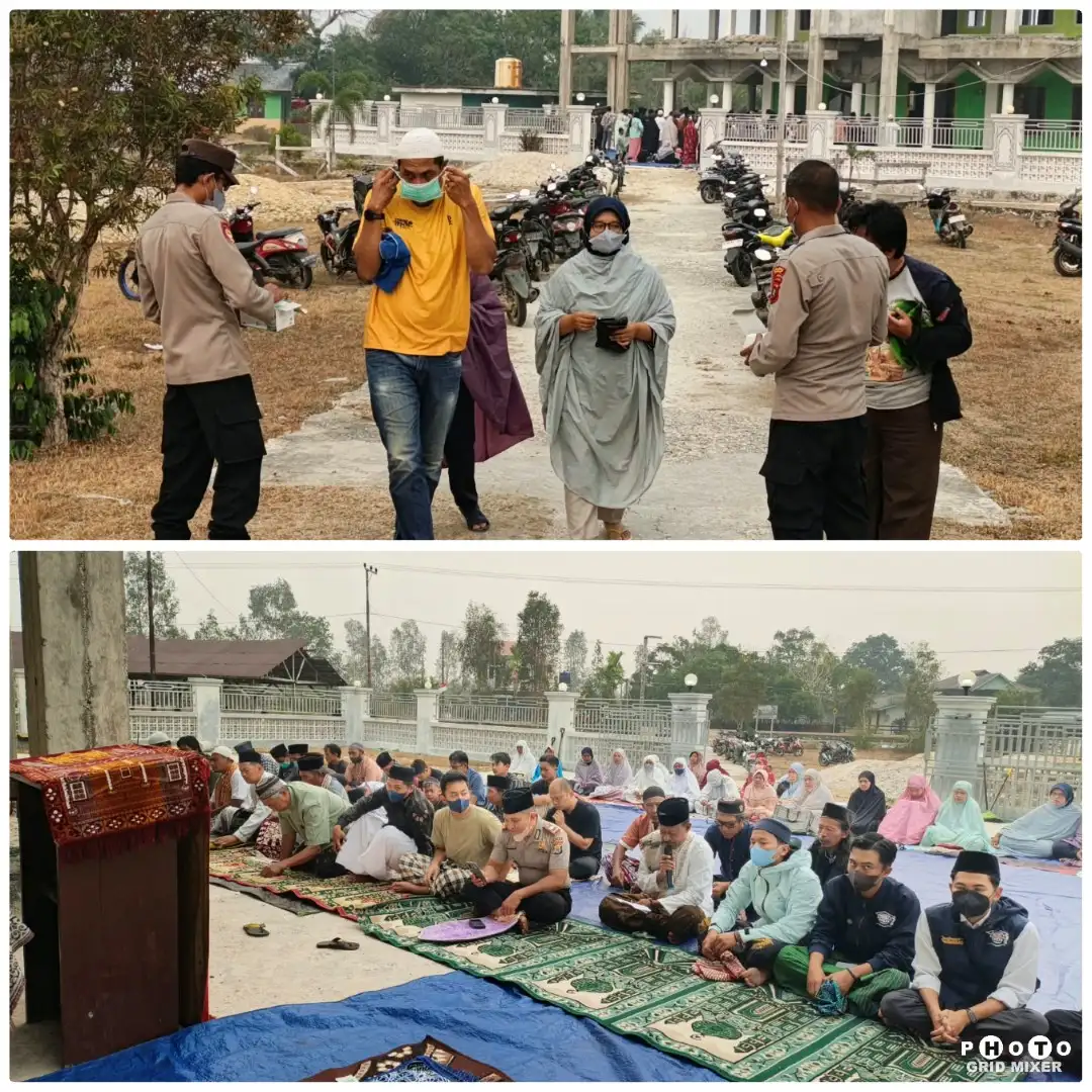 Di Kepungan Asap Karhutla, TEP dan Polsek Bomberay Bersama Warga Menadah Doa Lewat Salat Istisqa